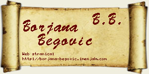 Borjana Begović vizit kartica
